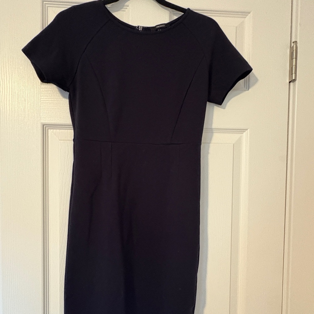 Forever 21 Elegant Navy Blue Midi Dress